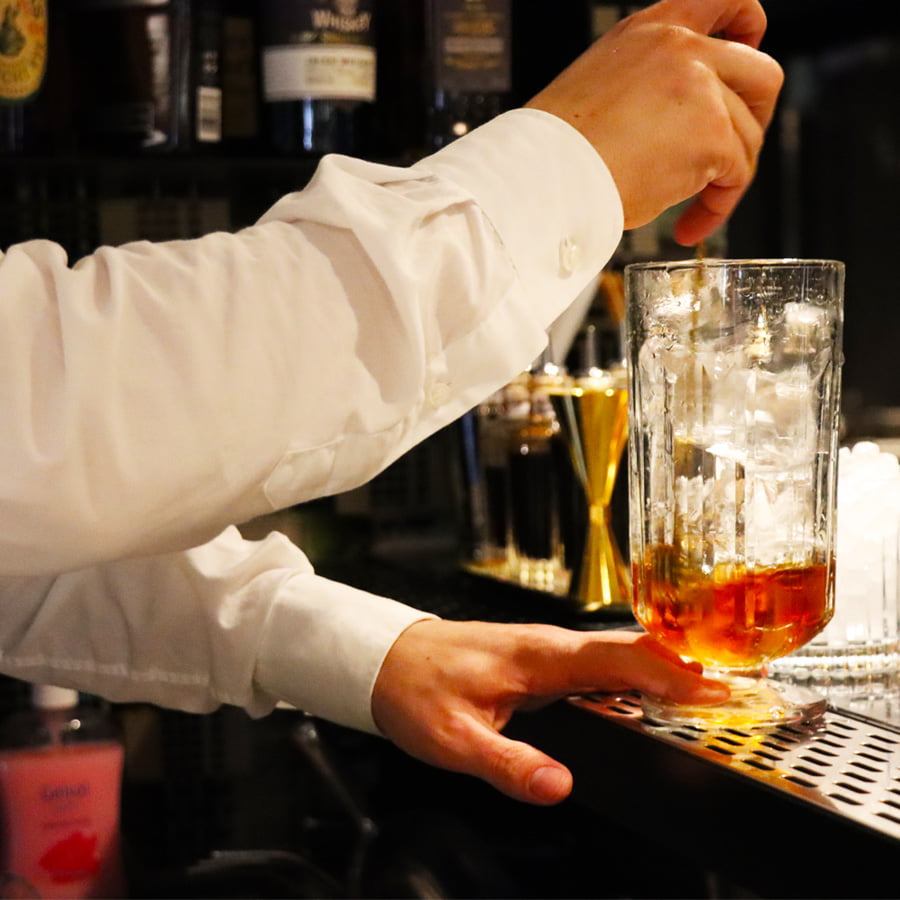 Bartender preparing drink